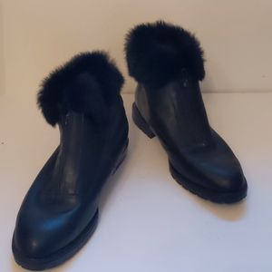 Regence leather ankle boots with fur trim-sz 11B